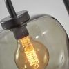 Smoked Glass Globe Shade with Vintage Edison Bulb and Matte Black Metal Arc Table Lamp - Image 2