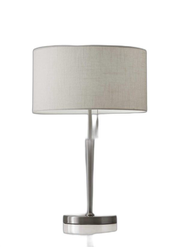 Contemporary Brushed Steel Metal Table Lamp - Image 2