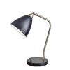 Black Metal and Antique Brass Adjustable USB Port Desk Lamp - Image 3