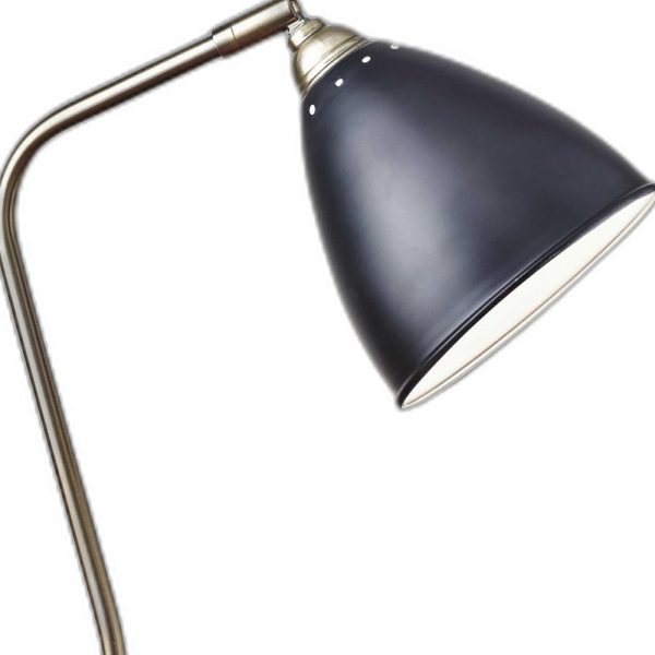 Black Metal and Antique Brass Adjustable USB Port Desk Lamp - Image 4