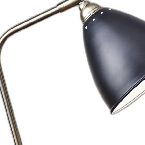 Black Metal and Antique Brass Adjustable USB Port Desk Lamp - Image 5