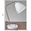 White Metal and Antique Brass Adjustable USB Port Desk Lamp - Image 2