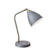 Grey Metal and Antique Brass Adjustable USB Port Desk Lamp - Image 2