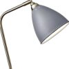 Grey Metal and Antique Brass Adjustable USB Port Desk Lamp - Image 4
