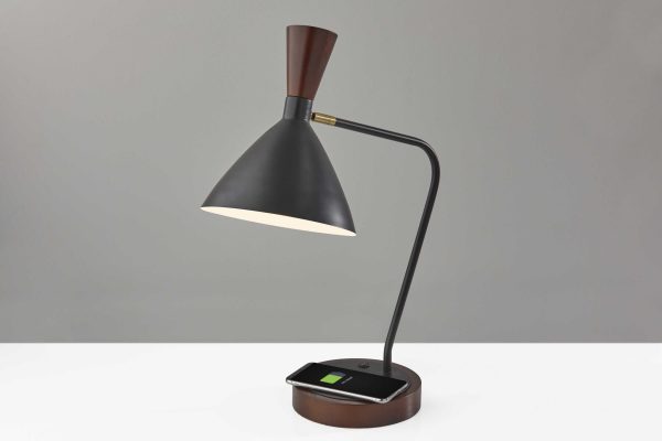 Black Metal Wireless Charging Desk Lamp - Image 2