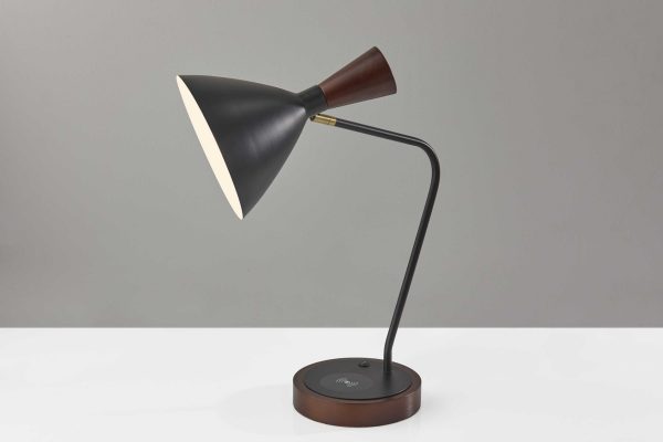 Black Metal Wireless Charging Desk Lamp - Image 3