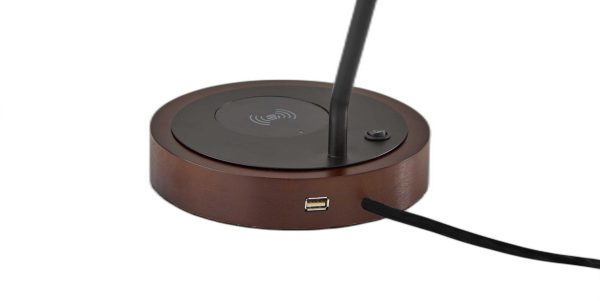 Black Metal Wireless Charging Desk Lamp - Image 4