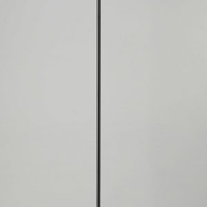 Shiny Black Nickel Finish Metal Torchiere Floor Lamp with Frosted Inner Shade