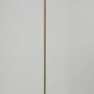 Shiny Gold Finish Metal Torchiere Floor Lamp with Frosted Inner Shade