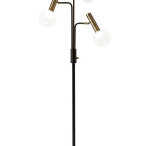 70" Black Three Light Novelty Floor Lamp