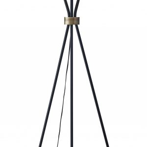 60" Black Tripod Floor Lamp With White Empire Shade