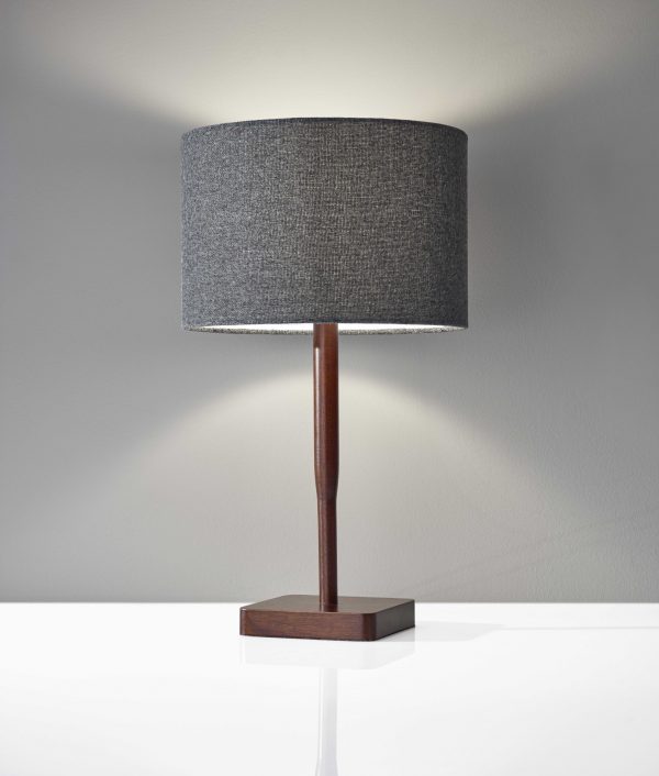 Cozy Cabin Walnut Wood Finish Table Lamp - Image 2
