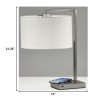 Enhanced Tech Charging Brushed Steel Metal Table Lamp - Image 2