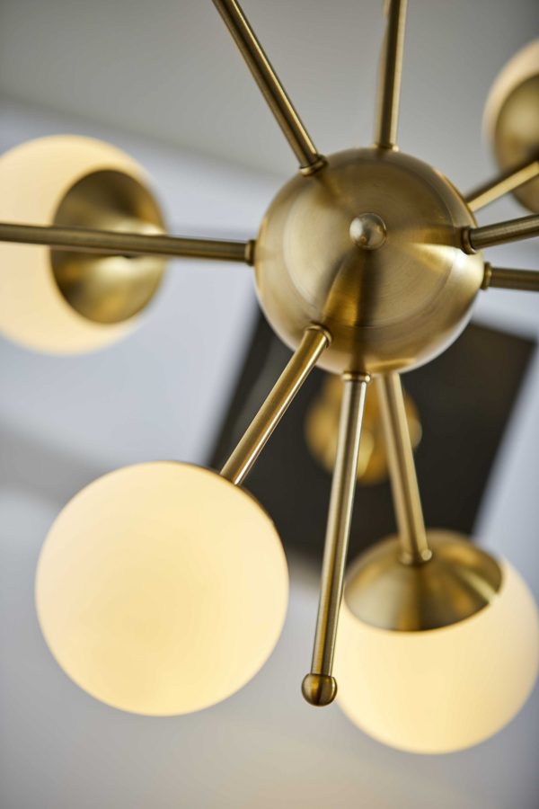 23" Black Metal Six Light Standard Table Lamp - Image 3