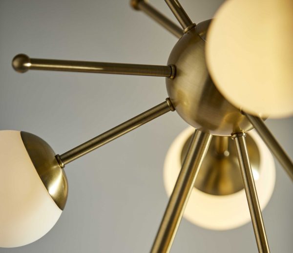 23" Black Metal Six Light Standard Table Lamp - Image 4