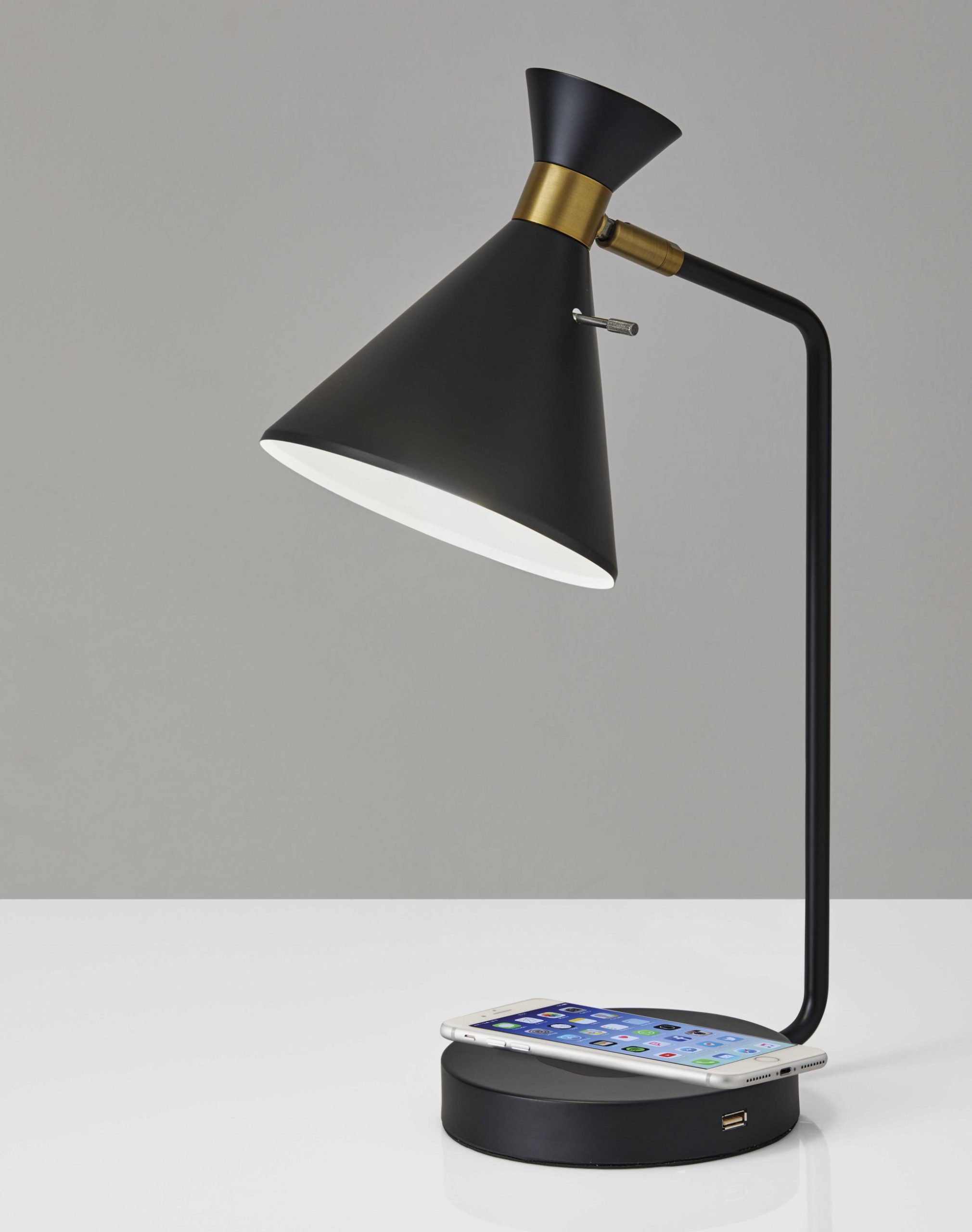 Asymmetrical Diabolo Black Metal Desk Lamp - Image 3