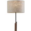 Sculptural Wood Black Metal Table Lamp - Image 2