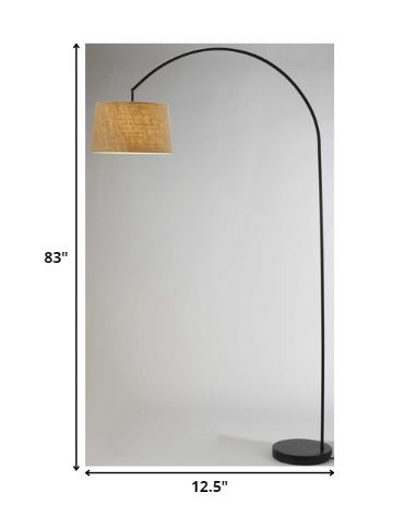 Sweeping Curve Floor Lamp in Black Metal - Image 2