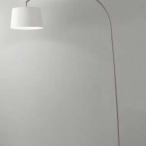 Sweeping Curve Floor Lamp in Satin Steel