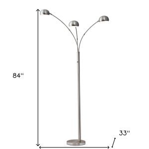Three Light Steel Orb Floor Lamp
