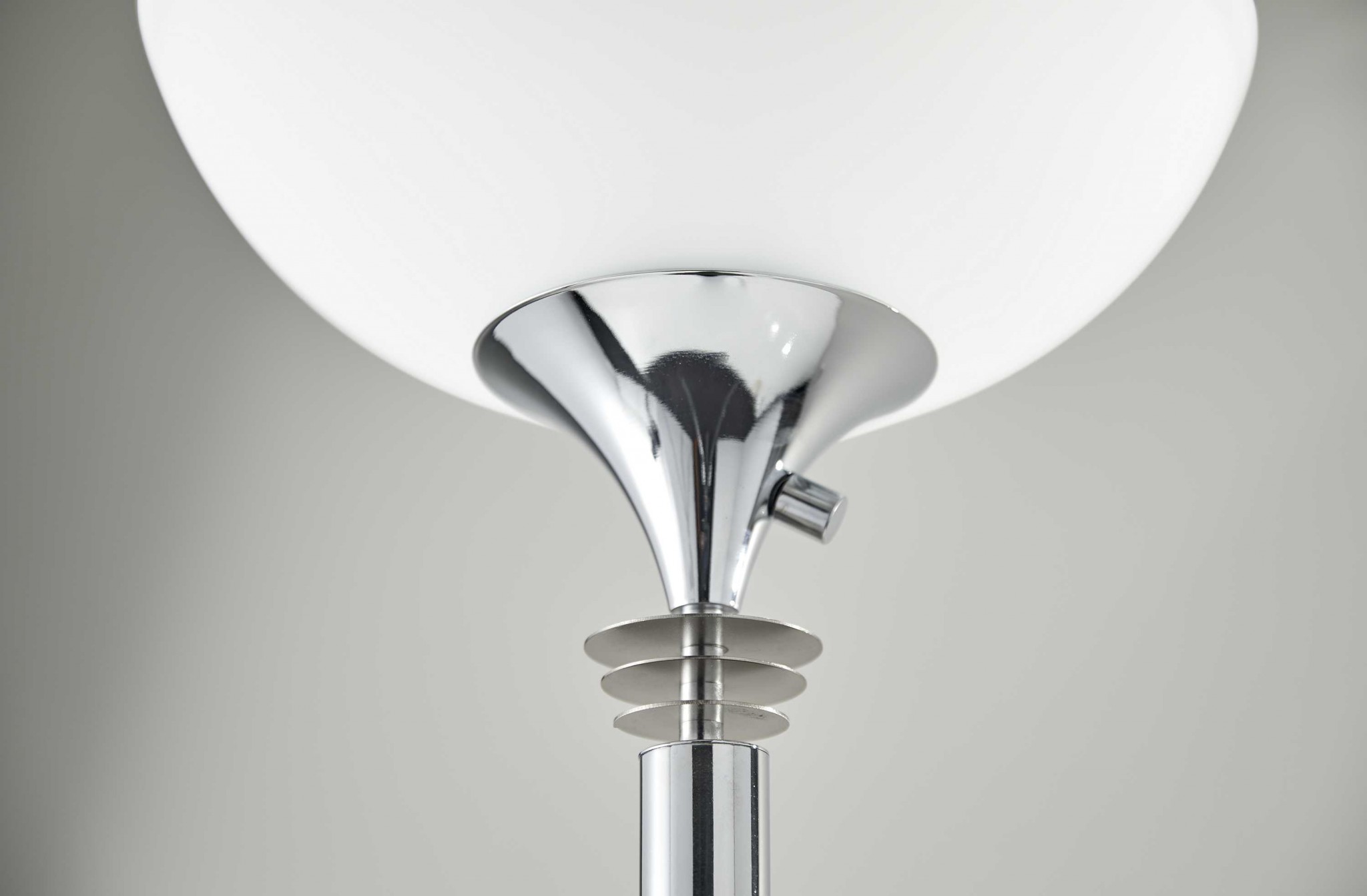 Modern Chrome Thick Pole Torchiere Floor Lamp - Image 2