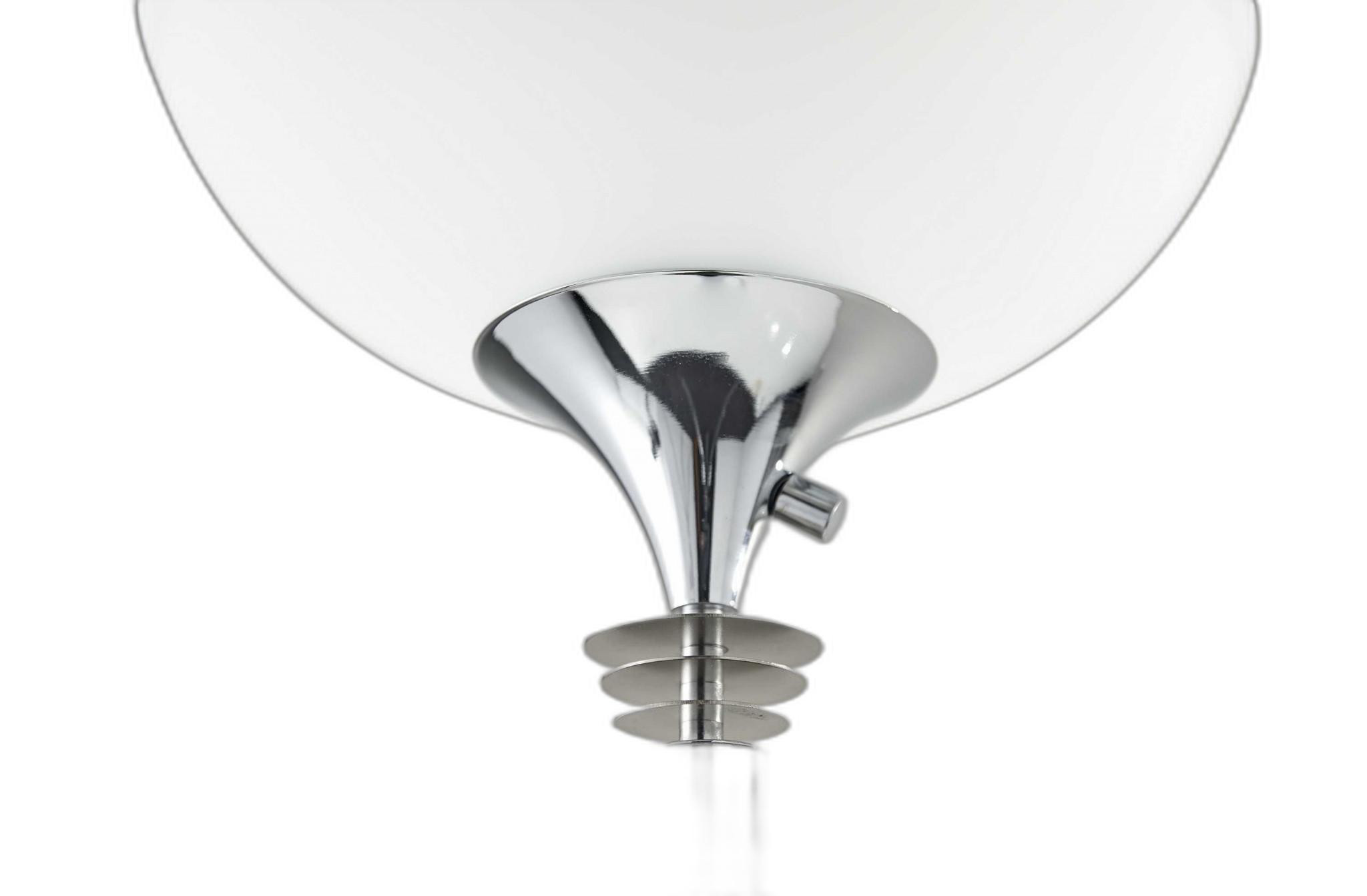 Modern Chrome Thick Pole Torchiere Floor Lamp - Image 4