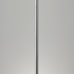 Brushed Steel Metal Thick Pole with Wide Disc Shade Torchiere Floor Lamp