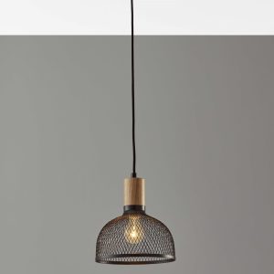 Caged Black Metal Small Ceiling Pendant