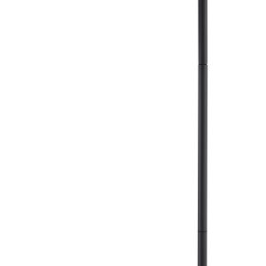 71" Black Arched Floor Lamp With Satin Bowl Shade