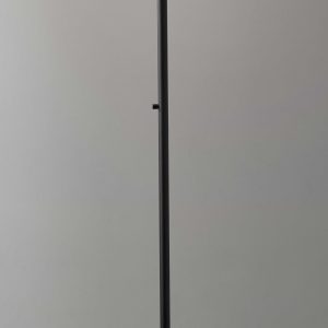 73" Black Torchiere Floor Lamp With White Cone Shade