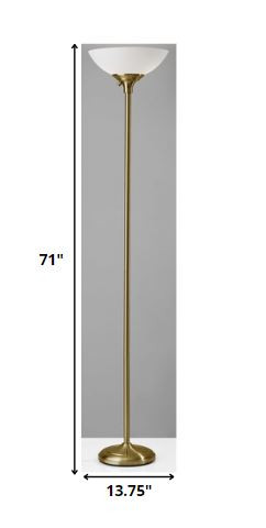 Tailored Shiny Brass Metal Torchiere with Bright Illumination - Image 2