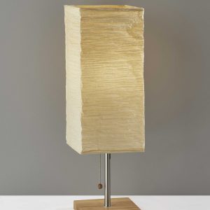 Wildside Paper Shade with Natural Wood Table Lamp