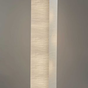 57" Two Light Column Floor Lamp With White Rectangular Shade
