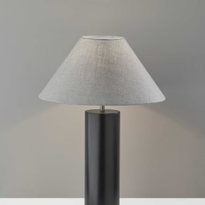 Canopy Black Wood Block Table Lamp