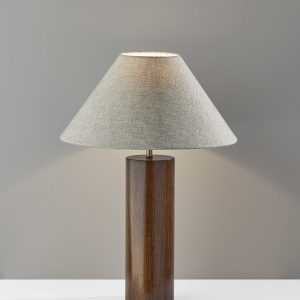 Canopy Walnut Wood Block Table Lamp