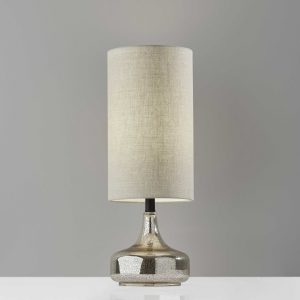 Dewdrop Black Metal Mercury Glass Table Lamp