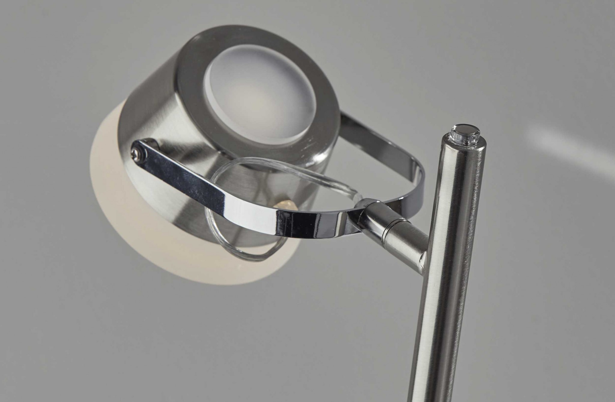 Hollywood Spotlight Brushed Steel Metal LED Table Lamp - Image 3