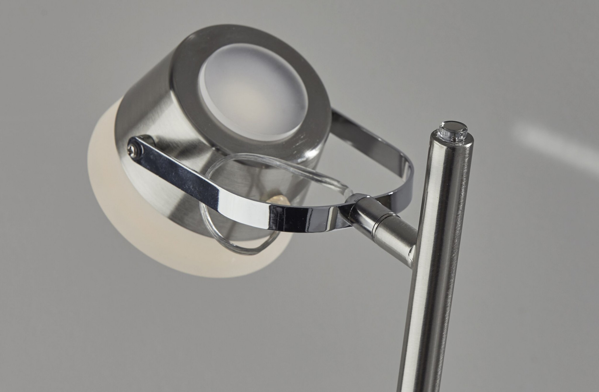 Hollywood Spotlight Brushed Steel Metal LED Table Lamp - Image 4