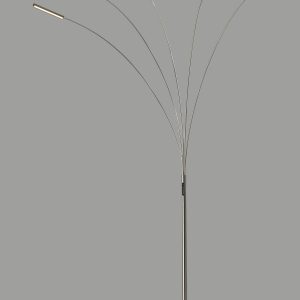 Five Finger Brushed Steel Multi Mode LED Floor Lamp