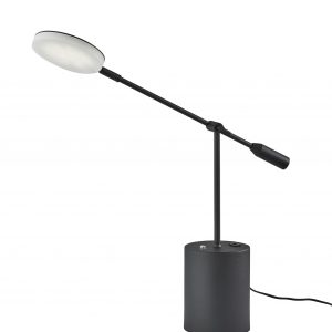 Black Metal Saucer LED Adjustable Desk Lamp