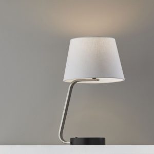 Palm Desert Brushed Steel Metal Charging Table Lamp