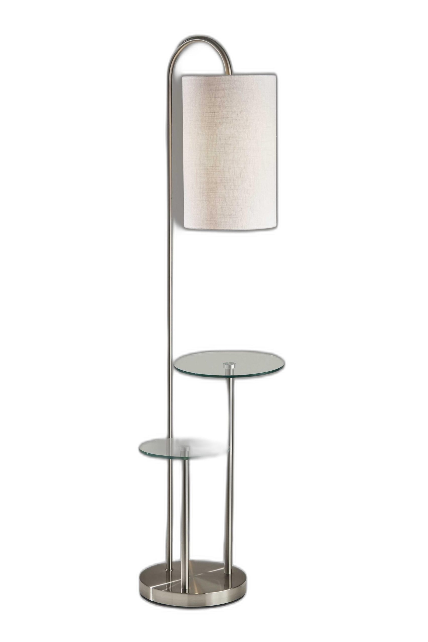 66" Tray Table Floor Lamp With White Drum Shade - Image 4