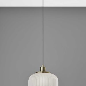 Striped Glass Glow Metal Pendant