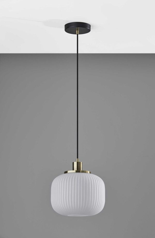 Striped Glass Glow Metal Pendant - Image 2