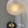 Antique Brass Striped Glass Glow Table Lamp - Image 5