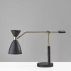 Brass Cinch Black Metal Adjustable Desk Lamp - Image 5