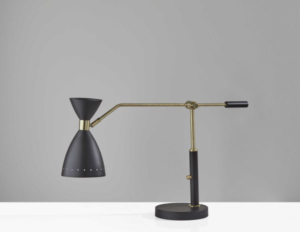 Brass Cinch Black Metal Adjustable Desk Lamp - Image 5