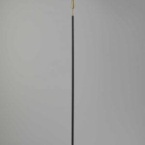 Sleek Torchiere Black Metal Frosted Alabaster Glass Shade