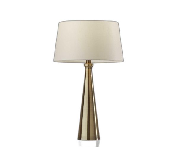 Set of 2 Contemporary Tapered Brass Metal Table Lamps - Image 4