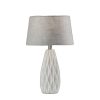 Set of 2 White Ceramic Geometric Base Table Lamp - Image 4